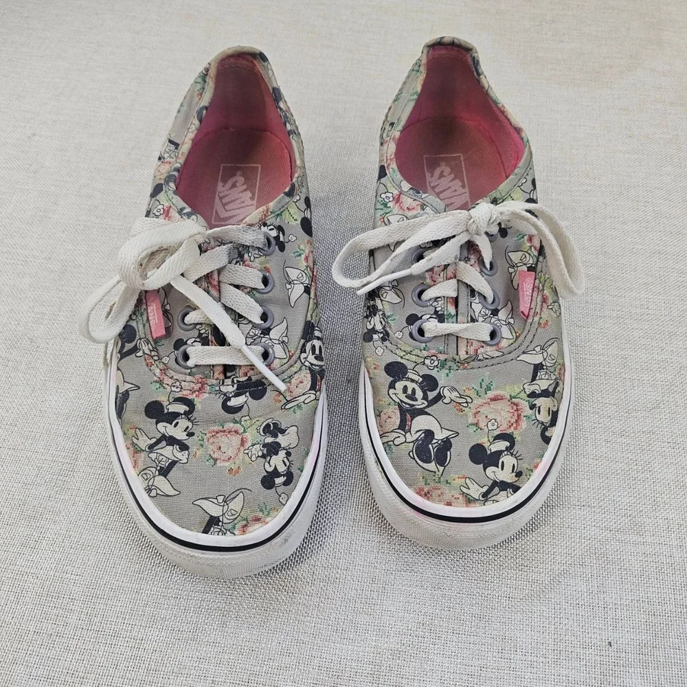 Vans x Disney Authentic Mickey Mouse Floral Canvas Skate Sneakers‎ Women 6.5